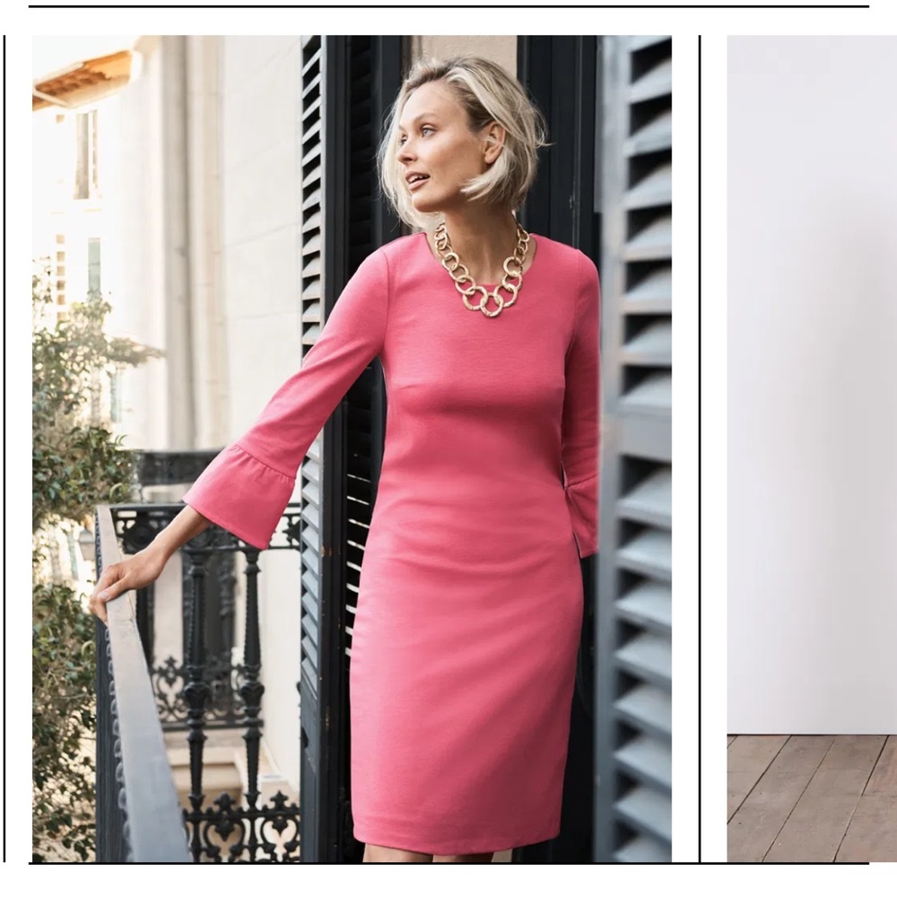 PRETTY IN PINK! BODEN Lavinia Ponte Knit Dress in Pink Size 4 Petite